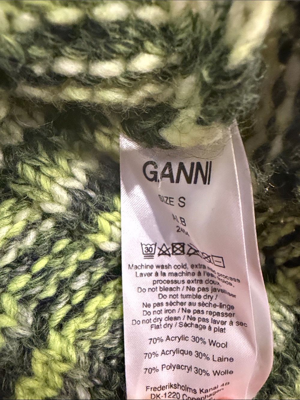 Ganni Neon Melange Knit Sweater | Size Small - Picture 7 of 7